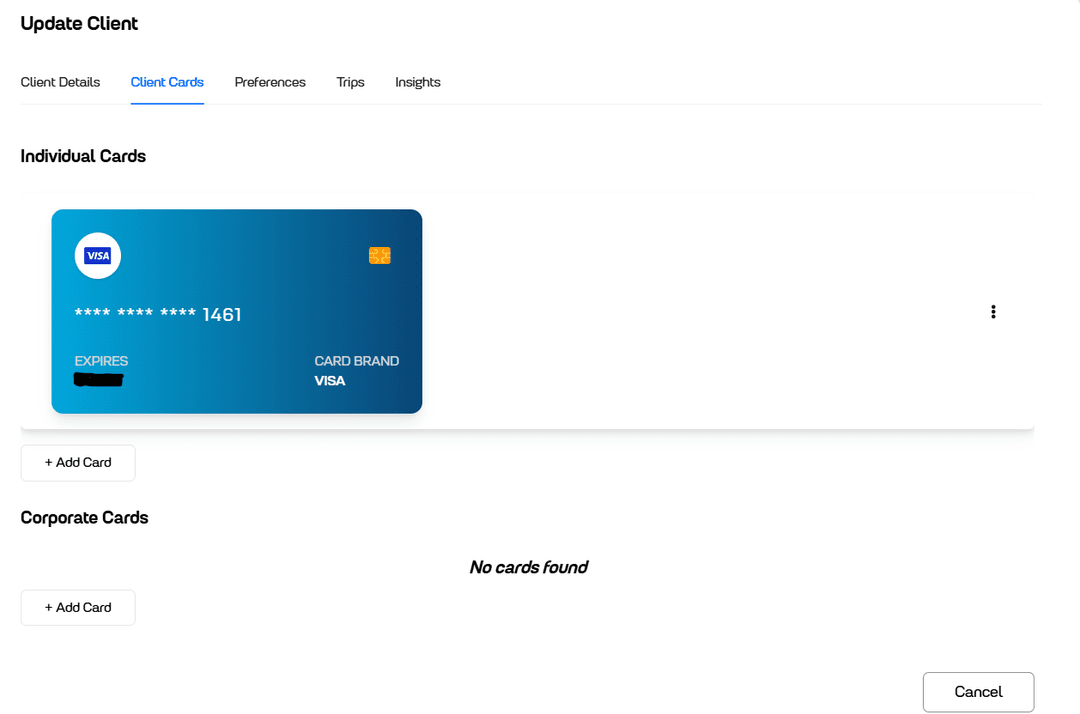 Add Cards to a Client